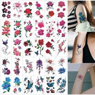 Wazzn- 1set isi 15 gambar tato temporer motif cowo cewe keren - bunga higanbana