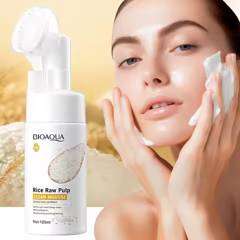 BIOAQUA White Rice Facial Cleanser Whitening Deep Cleansing Face Massage Moisturizing Anti-aging Fac