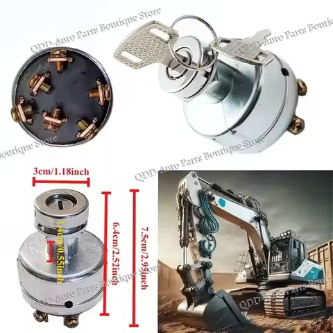 12V Car Tractor Excavator Ignition Starter Key Switch for YN50S00002F1 Kobelco SK200-3 SK200-5 4 Pos