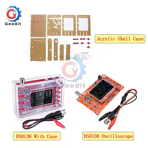 DSO138 2.4" Fully Assembled Digital Oscilloscope TFT LCD Display With Alligator Probe Test Clip DIY 