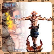 One Piece Figures Ace Anime Figure Portgas D Ace Action Figures Gk Figurine 28cm Pvc With Light Statue Model Decora Toys Gift
