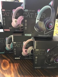 AKZ-K22 有線閃燈貓耳耳機連咪 兒童耳筒 發光貓耳機 頭戴式遊戲有線耳機電競 kids headphone zoom 耳機 有線耳機 headset earphone 耳筒 有線耳筒 earbu
