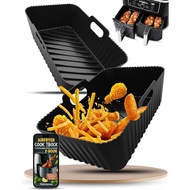 Pelapik Penggorengan Udara Silikon 2 Pek untuk Ninja Dual Zone AF400UK AF451UK AF300UK 7.6–9.5L Food
