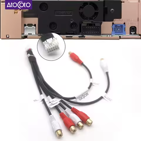 Car Radio Audio Stereo Front Rear Subwoofer Output 12 Pin RCA Cable Adapter For Pioneer Carrozzeria 