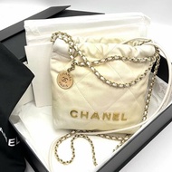 CHANEL漸變色金扣22bag mini  17*19*6 全新閒置配件盒子塵袋