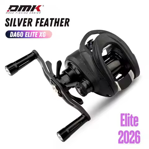 DMK 26 New Silver Feather DA60 ELITE XG Baitcasting Reel, 153g 8.5:1 11+1BB, Versatile Freshwater Re