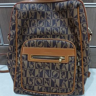 tas bonia backpack ransel original second bonia monogram fashion