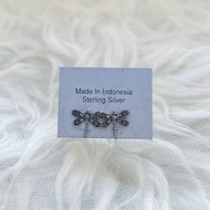Perhiasan wanita anting perak bali silver earrings 925 model capung ukiran oleh-oleh souvenir bali