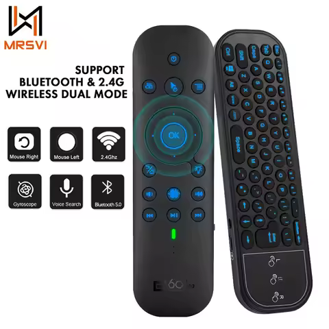 MRSVI G60S Pro Air Mouse Wireless Voice Remote Control 2.4G&Bluetooth Dual Mode With Backlit Mini Ke