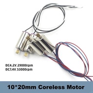 Mini 1020 Coreless Motor DC 3.7V 5V 6V 7.4V High Speed Electric Engine 11T Brass Copper Gear for RC 