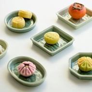 Yue Kiln Refreshment Plate [Huayun] Ceramic Creative Celadon Embossed Nut Plate Household Shallow Pl