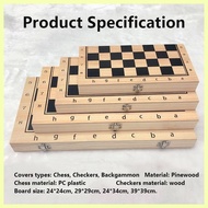 ♺ ✫ ✓ 3 in 1 Folding Wooden Chess Board Pieces Set S/M/L/XL Tournament Size International Chess Toy
