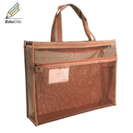 EduElite Large Clear Mesh Vinyl Bag With Handle And Zipper 17 X 13 X 4.4 Inch Transparent Poster Sto