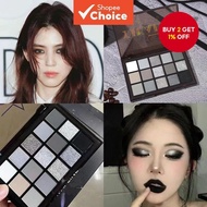 DIKALU 15 Color Eye Shadow Plate Earth Color Black Punk Smoked Cement Makeup