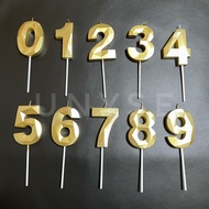 [ Gold] SG INSTOCKS! Big 3D Hexagon Number Candles 0 1 2 3 4 5 6 7 8 9 Happy Birthday Cake Toppers C