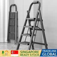 Foldable Ladder Step 3/4/5/6/7 Step Ladder 300kg Bearing Slim Ladder Small Step Ladder