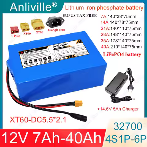 New 12.8V 7Ah 14Ah 21Ah 40Ah 28Ah 35Ah 40Ah Lifepo4 Battery Pack Built-in BMS 32700 4S1P-6P For 12.8