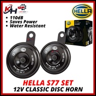 ✅100% Original HELLA S77 Classic 12V Disc Horn (Set of 2)110dB Dual Tone 3AM012588-151 Plug n Play C