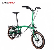 Litepro R9A Portable Tri-fold Bicycle 16Inch External 9 Speed Folding Bike Steel Frame