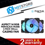 FRACTAL DESIGN ASPECT 14 RGB PWM BLACK FRAME 3-PACK 140mm CASING FAN - FD-F-AS1-1407