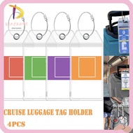 DIACHASG Cruise Luggage Tag Holders, Steel Wire Cable Loop PVC Suitcase Label Holder, Durable Waterp