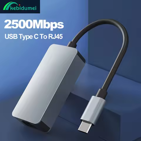 Kebidumei 2500Mbps USB Type-C Ethernet To RJ45 2.5G USB 3.0 Wired Adapter Converter Lan Network Hub 