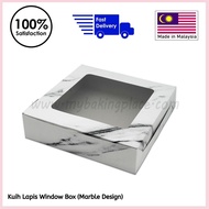 [My Baking Place] Kuih Lapis Window Box (Marble Design), Marble Window Cake Box, Window Folding Box, Kotak Kuih Lapis