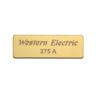 Western Electric 275A logan stainless steel customize Logo Badge 60mm(2.36")X20mm(0.78") Gold