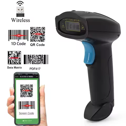 2D Wireless Barcode Scanner Reader Handheld QR Code Scanner 1D/2D Barcode Reader PDF417Scanner Wirel