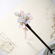 ☆LUNA☆ Faux Pearl Flower Shaped Tassels Ancient Costume Handmade Traditional Style Hairpin Woman Hanfu Hair Decorations