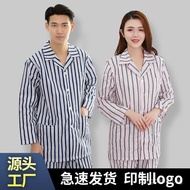 Hospital Gown All-Cotton Patient Gown Male and Female Inpatient Gown Pajamas Long-Sleeve Patient Gow