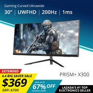 PRISM+ X300 30" 200Hz 1ms Curved Ultrawide 21:9 WFHD [2560 x 1080] FreeSync G-Sync Ready Gaming Monitor