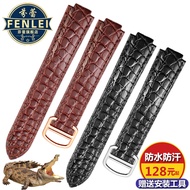 Suitable for Cartier Blue Balloon Crocodile Leather Strap Cartier Watch Belt Men Women Style Concave