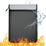 Fireproof Document Bag Waterproof Document Storage Bag with 2 PocketsFireproof Money Bag for Cashfor