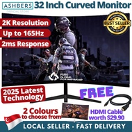 PROMO 32 inch Ultra-Thin Curved Monitor Screen, LED Computer Gaming Display 32” 165Hz - 2K 2560x1440