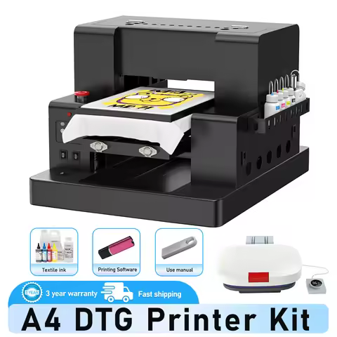 A4 DTG Printer T shirt Machine Textile Ink Bundle Ink Impresora DTG For Dark Light Clothes Print A4 