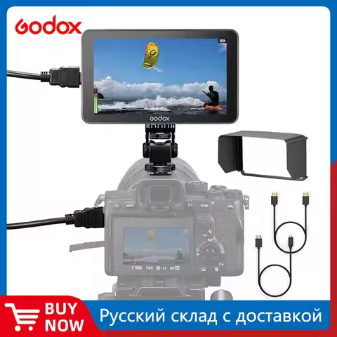 Godox GM6S 4K HDMI Monitor 5.5 Inch DSLR 3D LUT Touch Screen IPS FHD 1920x1080 Video Ultra Bright Ca