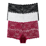 3pcs/Set Sexy Lace Boxer Brief Panties Low Rise Underwear Boyshort For Woman