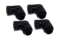 Alphacool Eiszapfen Angled Adaptor 90° Rotatable G1/4 OT to G1/4 IT - Black - Four Pack (17618)