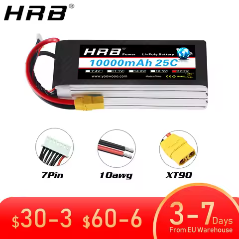 HRB Battery Lipo 2S 3S 4S 5S 6S 12S 8000mah 10000mah 12000mah 16000mah 22000mah 7.4V 11.1V 14.8V 18.