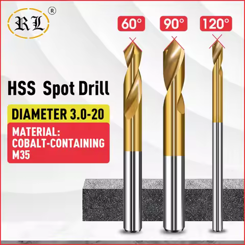 RL HSS Cobalt-containing M35 Spot Drill Set 120 60 90 Degree Positioning Center Drill 2.0-20 For Lat