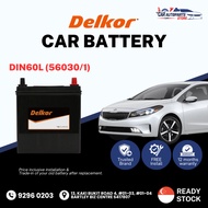 DELKOR DIN60L/R (60AH) Vehicle Battery | Shop Install / Onsite Car Battery Replacement Service