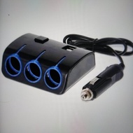 3 slot sockets lighter + 2 slot usb led blue soket lighter