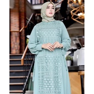 Gamis Rompi Tiara Full Payet Dress Tulle Mutiara Kombinasi Ceruty Baby