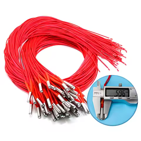 Heating Tube 6*20mm Ceramic Cartridge Heater 1M 12V/24V 30W 40W For Mk8 Cr10 Ender 3 E3D V6 Extruder