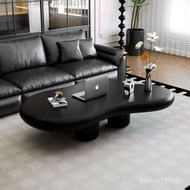 Small Small Table High-End Cloud Four-Legged Coffee Table Light Living Room Round Low Luxury Black T