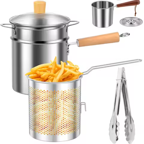 Deep Fryer Pot Fry Pot Food Grade Deep Fryer Multifunctional Deep Frying Pot Deep Fryer Chicken Frie