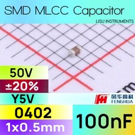 100nF 0402 50V Y5V ±20% SMD MLCC Capacitor fh 0402F104M500NT