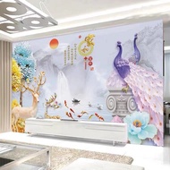 Customized 18D Chinese New Style Mural 10D TV Background Wall 3d Living Room Three-Dimensional 8d Mo