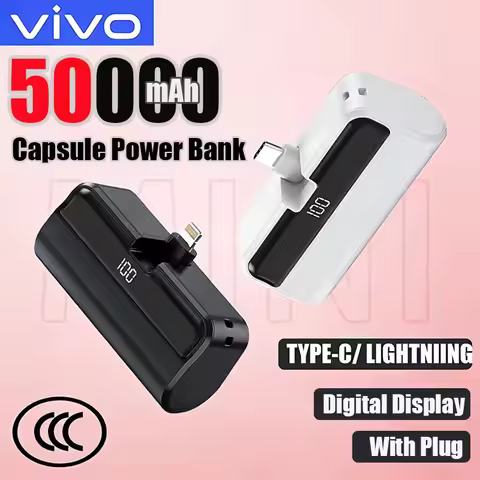 VIVO 50000mAh Capsule Power Bank Super Fast Charging Portable Large Capacity External Battery for iP